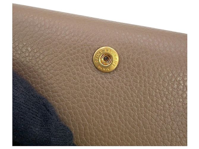 Cartera de cuero tríptico Yves Saint Laurent Castaño - vista 10