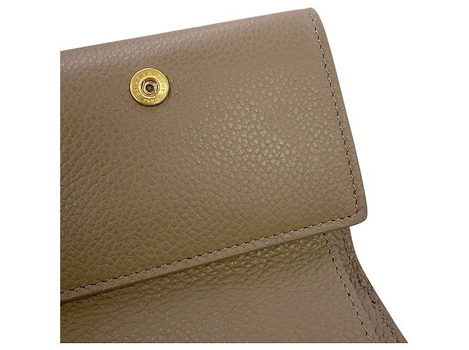 Cartera de cuero tríptico Yves Saint Laurent Castaño - vista 11
