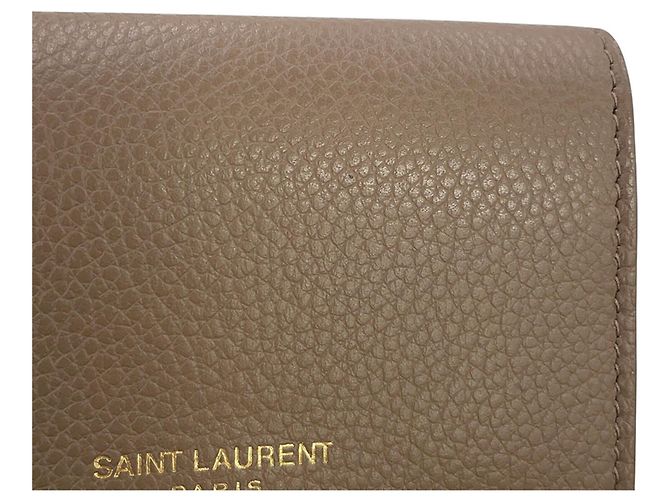 Cartera de cuero tríptico Yves Saint Laurent Castaño - vista 12