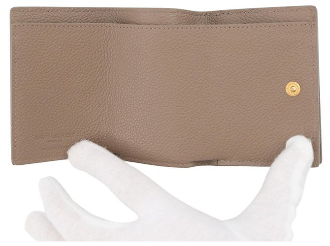 Cartera de cuero tríptico Yves Saint Laurent Castaño - vista 4
