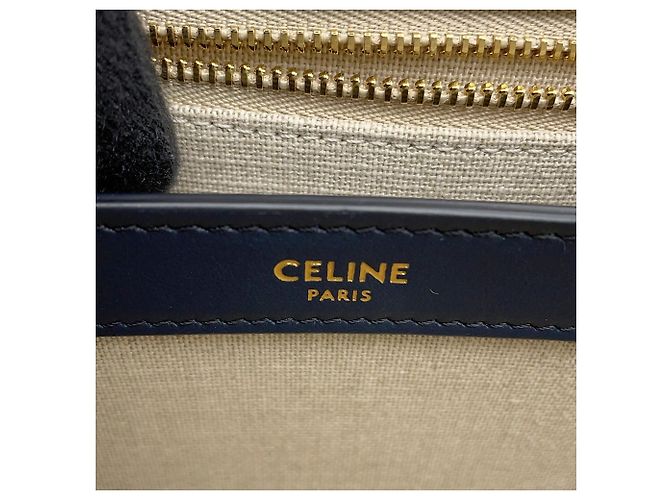 16 Céline Borsa a mano e borsa a tracolla Celine in rafia blu navy - vista 14