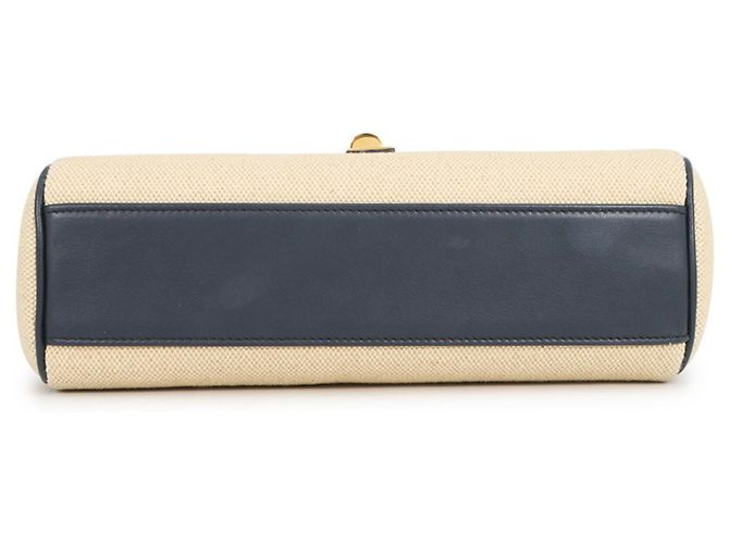 16 Céline Borsa a mano e borsa a tracolla Celine in rafia blu navy - vista 3