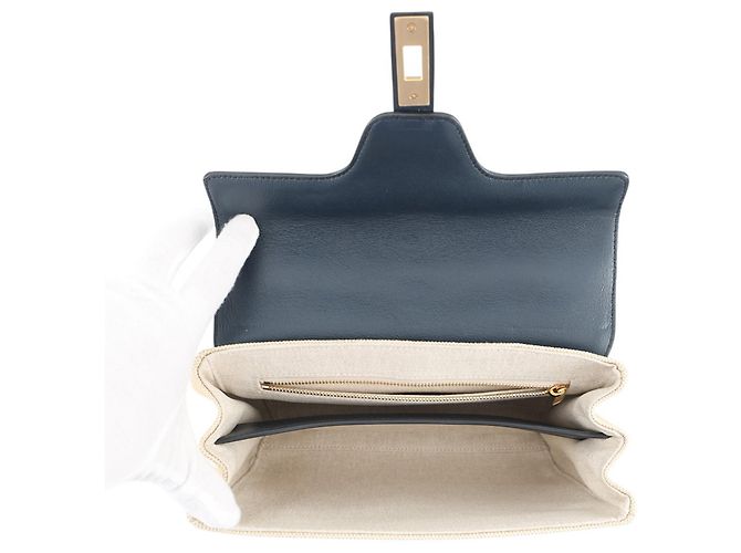 16 Céline Borsa a mano e borsa a tracolla Celine in rafia blu navy - vista 5