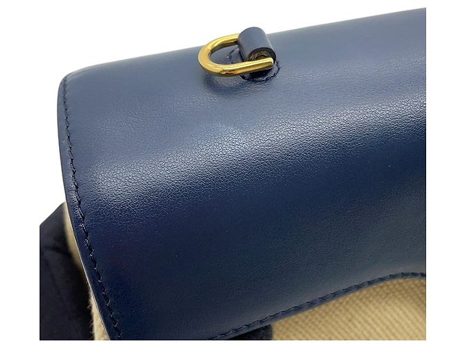 16 Céline Borsa a mano e borsa a tracolla Celine in rafia blu navy - vista 8