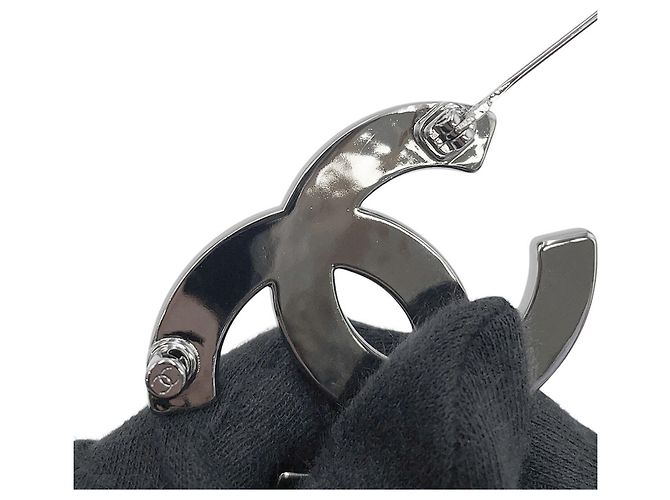 Broche Chanel preta e prata Preto - vista 6