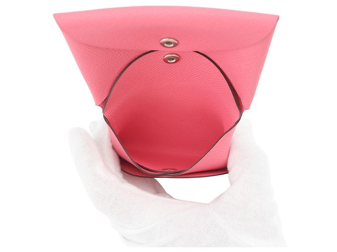 Monedero Calvi Duo Hermès en Rose Azalee Rosa - vista 5