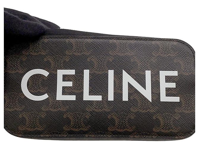 Céline Borsa a tracolla in pelle Celine Marrone Marrone scuro - vista 14