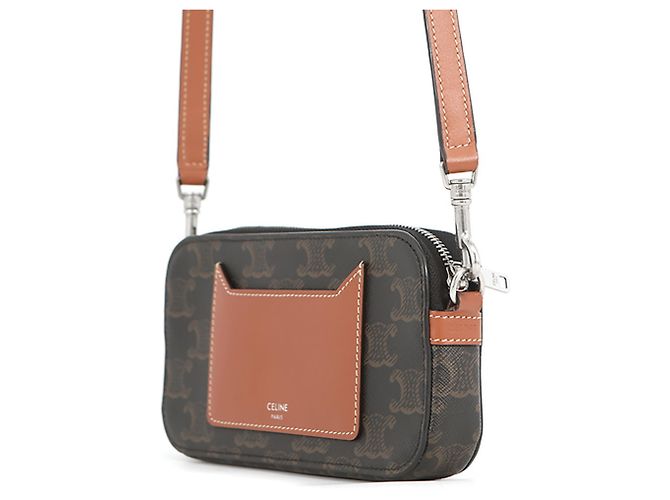 Céline Borsa a tracolla in pelle Celine Marrone Marrone scuro - vista 2