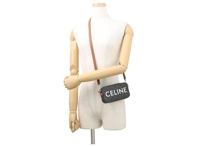 Céline Borsa a tracolla in pelle Celine Marrone Marrone scuro - vista 4