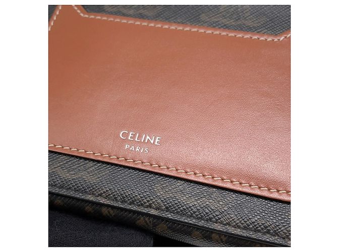 Céline Borsa a tracolla in pelle Celine Marrone Marrone scuro - vista 8