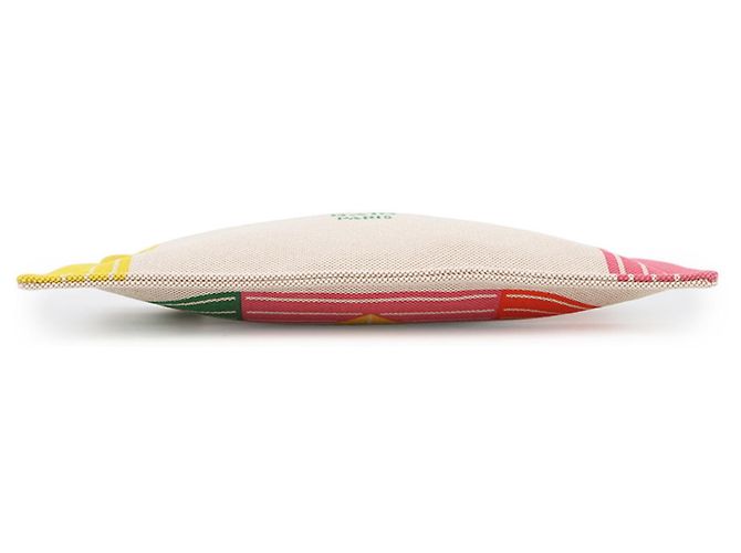 Hermès Pochette piatta Hermes Maillon Marin Rosa Verde Giallo - vista 3