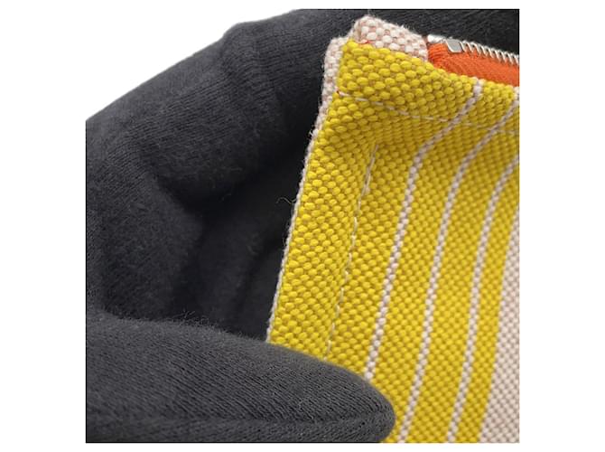 Hermès Pochette piatta Hermes Maillon Marin Rosa Verde Giallo - vista 6