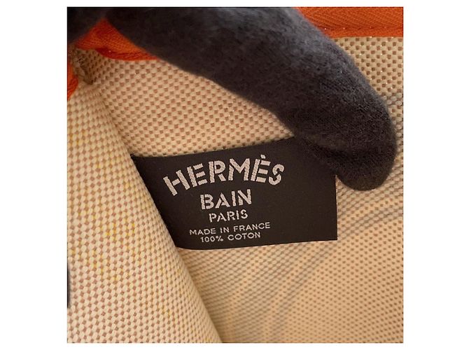 Hermès Pochette piatta Hermes Maillon Marin Rosa Verde Giallo - vista 8