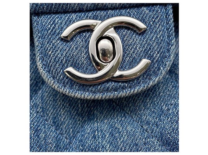 Borsa a tracolla in denim Chanel Blu - vista 13