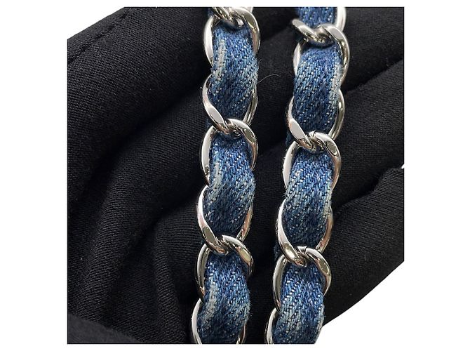 Borsa a tracolla in denim Chanel Blu - vista 14