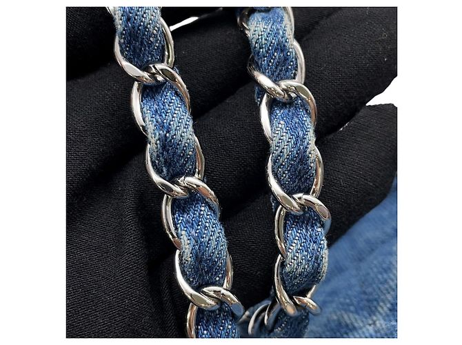 Borsa a tracolla in denim Chanel Blu - vista 15