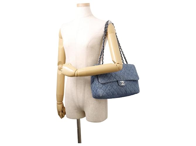 Borsa a tracolla in denim Chanel Blu - vista 4