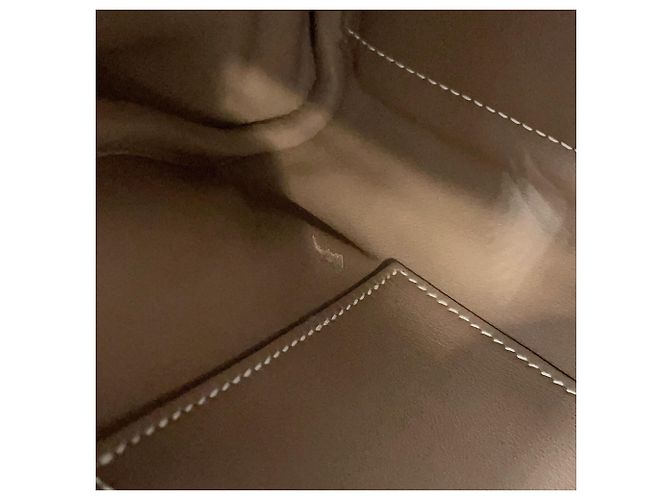 Hermès Borsa a tracolla Hermes Petit Courier Etoupe Evercolor Taupe - vista 12