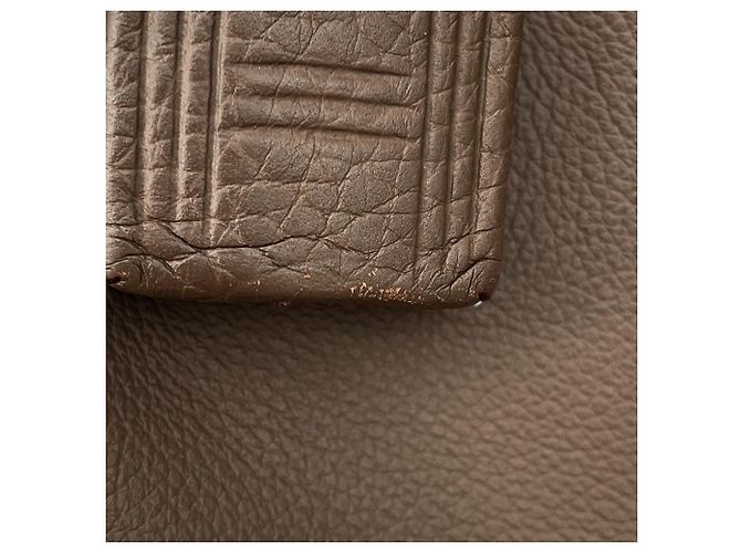 Hermès Borsa a tracolla Hermes Petit Courier Etoupe Evercolor Taupe - vista 13