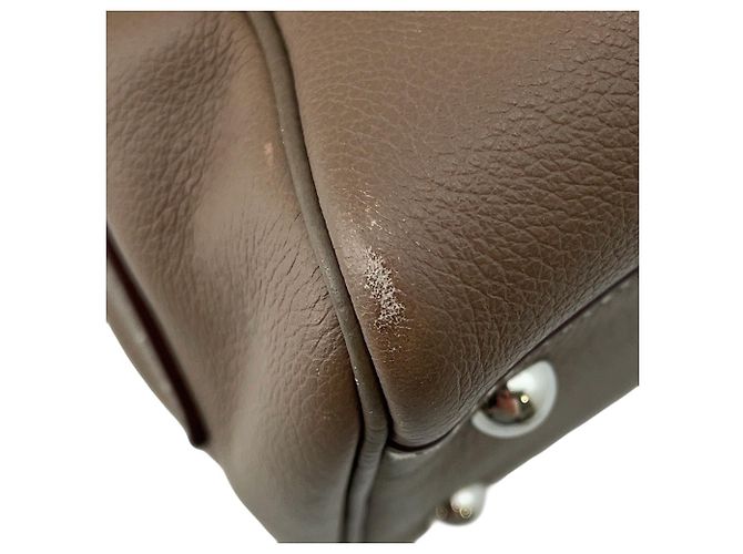 Hermès Borsa a tracolla Hermes Petit Courier Etoupe Evercolor Taupe - vista 6