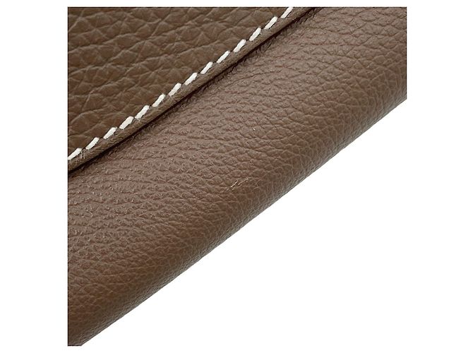 Hermès Borsa a tracolla Hermes Petit Courier Etoupe Evercolor Taupe - vista 8