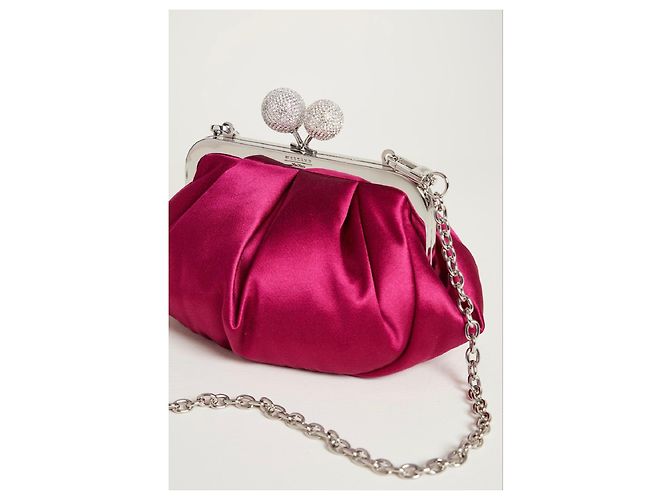Weekend Max Mara Emmy Pochette Small Box in Raso Fucsia Fuschia - vista 2