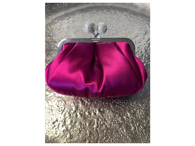 Weekend Max Mara Emmy Pochette Small Box in Raso Fucsia Fuschia - vista 3