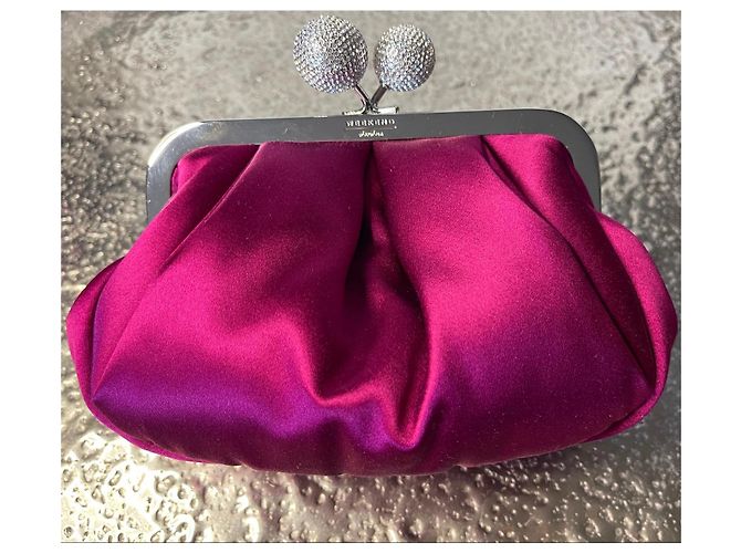 Weekend Max Mara Emmy Pochette Small Box in Raso Fucsia Fuschia - vista 4