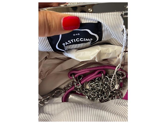 Weekend Max Mara Emmy Pochette Small Box in Raso Fucsia Fuschia - vista 5