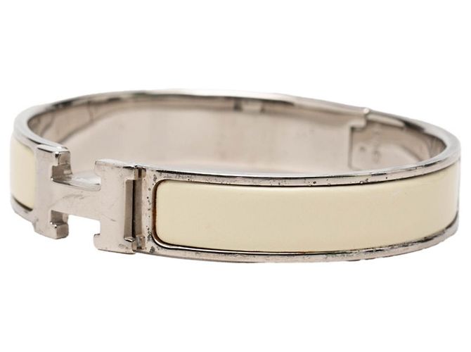 Hermès Pulsera Hermes Clic H PM Plata Blanco roto - vista 2