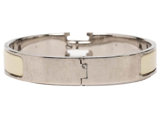 Hermès Pulsera Hermes Clic H PM Plata Blanco roto - vista 3