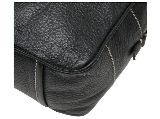 Borsa Boston in pelle nera Prada Nero - vista 4