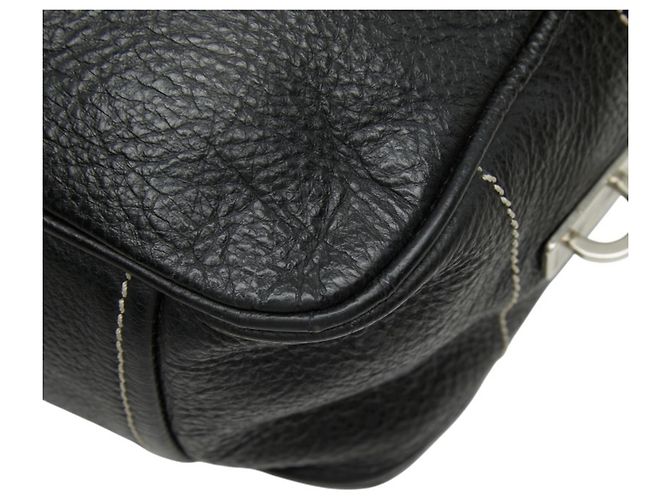 Borsa Boston in pelle nera Prada Nero - vista 6