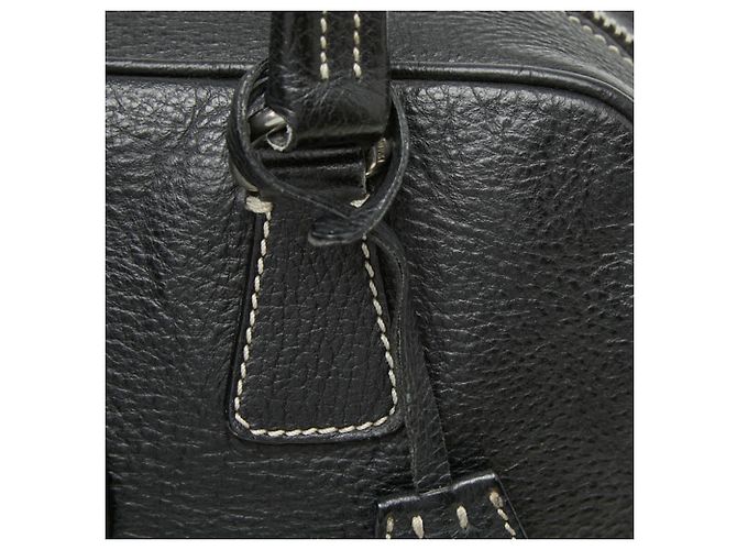 Borsa Boston in pelle nera Prada Nero - vista 8