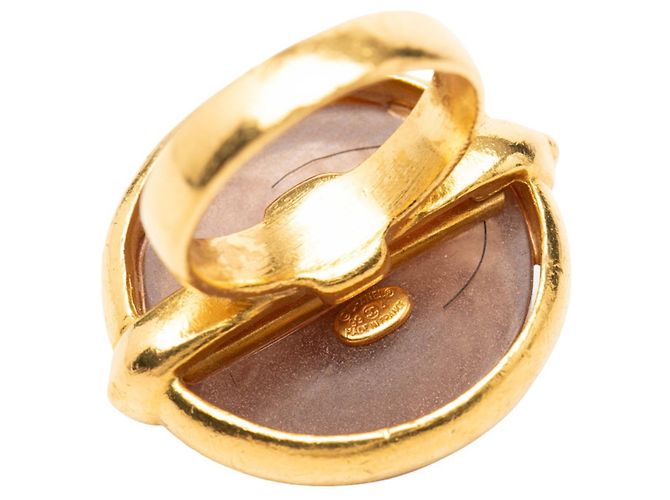 Timeless Chanel Coco Mark Vintage Logo Ring Braun Golden - Ansicht 4