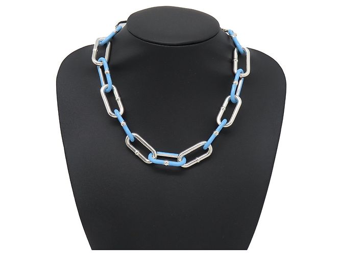 Choker Bottega Veneta Light Blue Silver Blu chiaro - vista 3