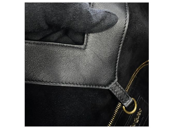 Borsa Tote in pelle nera Yves Saint Laurent Nero - vista 11