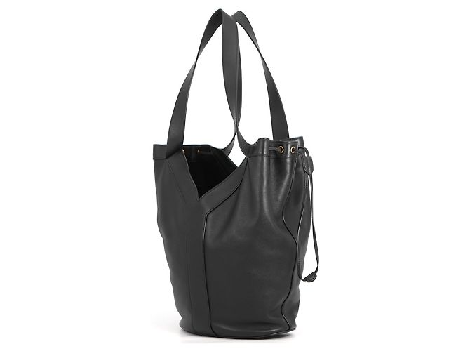 Borsa Tote in pelle nera Yves Saint Laurent Nero - vista 2
