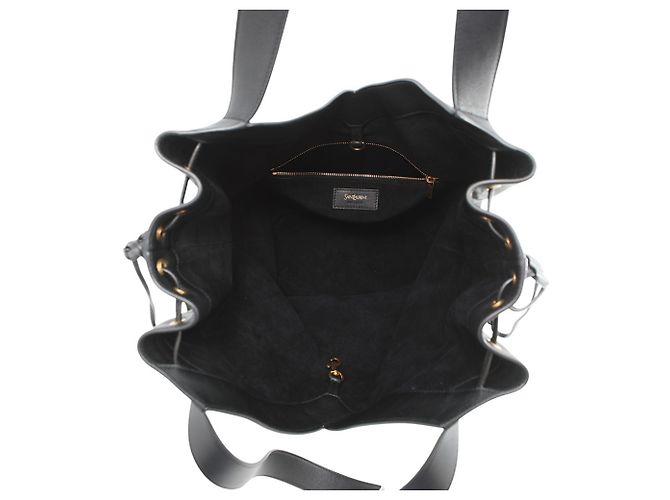 Borsa Tote in pelle nera Yves Saint Laurent Nero - vista 5