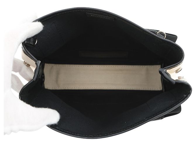 Borsa Balenciaga Navy Cabas XS Nero Bianco - vista 6