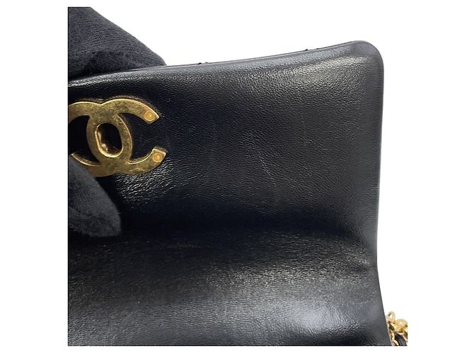 Borsa a tracolla Chanel in pelle nera con catena Nero - vista 10