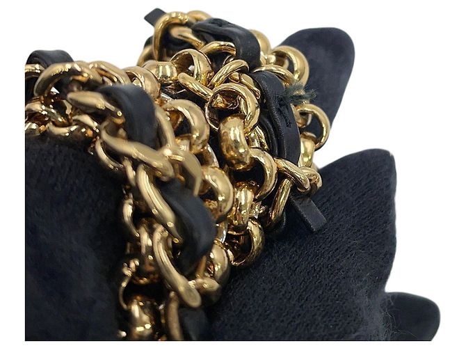 Borsa a tracolla Chanel in pelle nera con catena Nero - vista 11