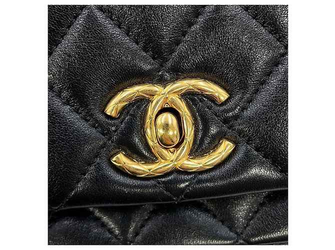 Borsa a tracolla Chanel in pelle nera con catena Nero - vista 12