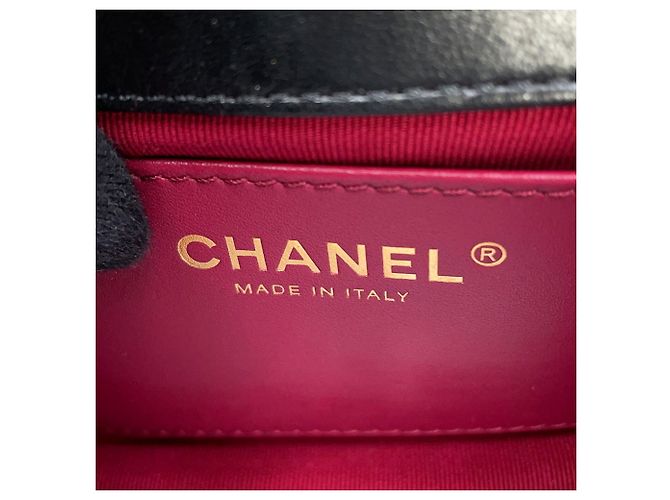 Borsa a tracolla Chanel in pelle nera con catena Nero - vista 14
