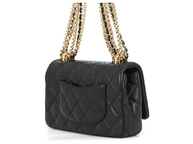 Borsa a tracolla Chanel in pelle nera con catena Nero - vista 2