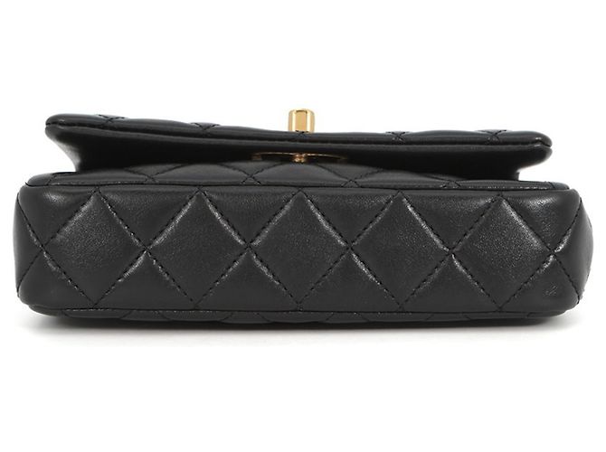 Borsa a tracolla Chanel in pelle nera con catena Nero - vista 3