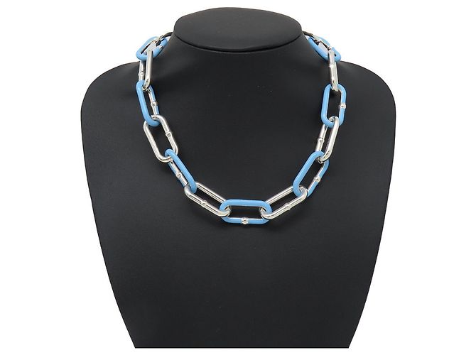 Collana Choker in Argento 925 Bottega Veneta Blu chiaro - vista 3
