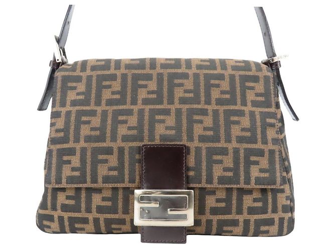 Zucca Borsa a tracolla Fendi Mamma Bucket Marrone Nero - vista 2