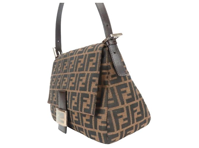 Zucca Borsa a tracolla Fendi Mamma Bucket Marrone Nero - vista 3