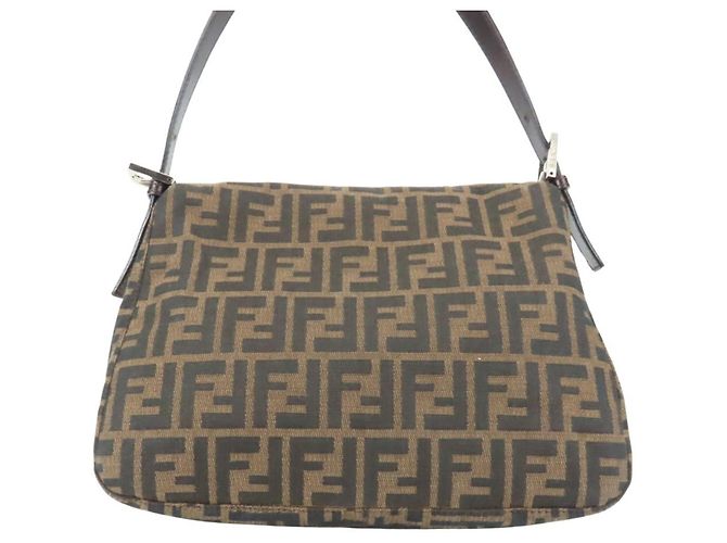 Zucca Borsa a tracolla Fendi Mamma Bucket Marrone Nero - vista 4